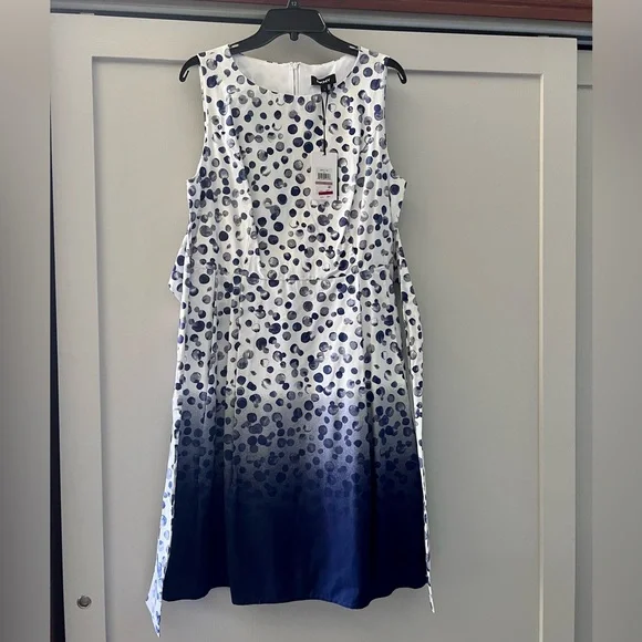 dkny blue polka dot dress The Ainsley Ruffle Strapless Dress-Dusty Rose M